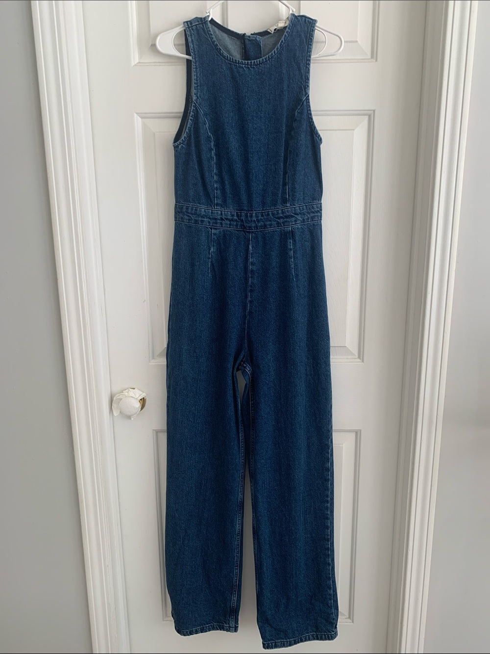 NWOT Francesca’s Harper Heritage Denim Empire Waist Jumpsuit
